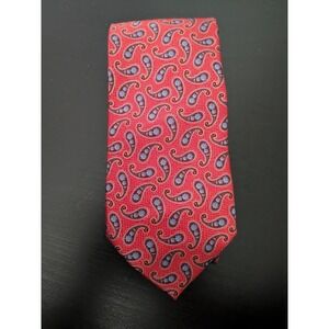 Byron Luca DiMarco Italian Silk Paisley Tie Red 60"